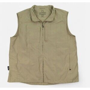 SCOTTeVEST RFID Travel Vest Men XXL Tan TEC SeV Full Zip Gadget Pockets Security